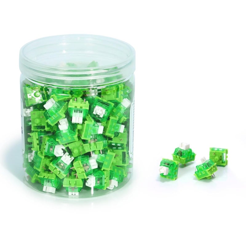 Magic-Refiner x Jelly Green Switches for Mechanical Keyboard DIY, 45gf Linear Keyswitch 3 Pins, Factory Pre Lubed with POM Stem Compatible for MX Mechanical Keyboard Switch Set (100PCS) - Image 1